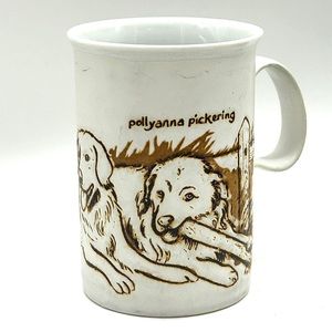 Vintage DUNOON Pottery Dog Mug Pollyanna Pickering Puppies SCOTLAND
